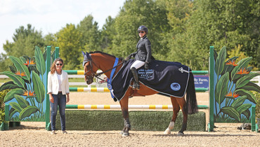Margie Engle rides Abunola to victory in $40,000 Great Lakes Stake Classic