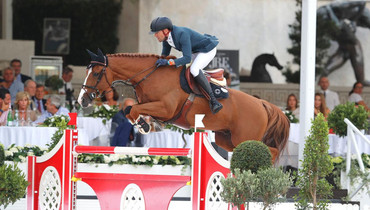 Simon Delestre and Chesall Zimequest win Friday's feature class in Rome