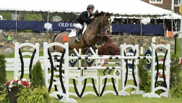 Shawn Casady wins 'Under 25' Grand Prix at Old Salem Farm Spring Horse Shows.