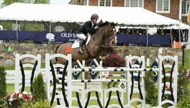Shawn Casady wins 'Under 25' Grand Prix at Old Salem Farm Spring Horse Shows.