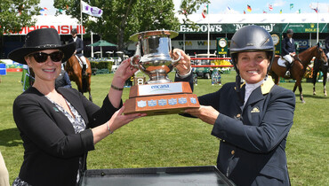Leslie Howard and Donna Speciale take home the Encana Cup at Spruce Meadows