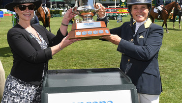 Leslie Howard and Donna Speciale take home the Encana Cup at Spruce Meadows