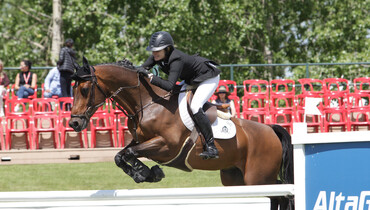 Tiffany Foster finds her win in the AltaGas Cup at Spruce Meadows