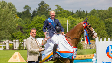 Michael heads off nephew William in a Whitaker one-two at Hickstead