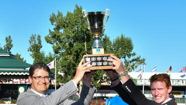 Daniel Coyle arrives to fortune in the ATCO Energy Cup at Spruce Meadows