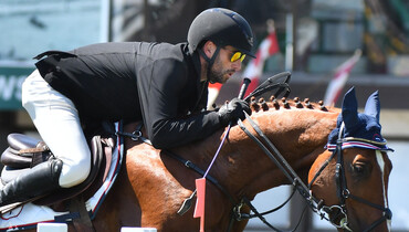 Patricio Pasquel blazes ahead in the ATCO Connect at Spruce Meadows on Friday
