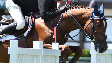 Patricio Pasquel blazes ahead in the ATCO Connect at Spruce Meadows on Friday