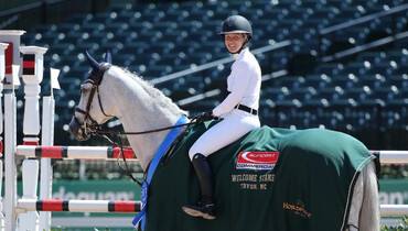 Amanda Derbyshire and Lady Maria BH best 1.45m Suncast® Commercial Welcome Stake