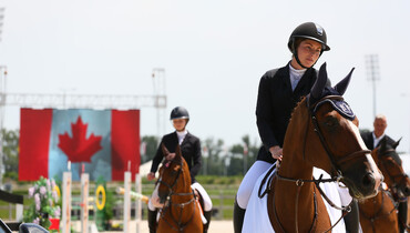 Rebecca Mcgoldrick and Horatio van Erpekom win Satuday's biggest class in Samorin