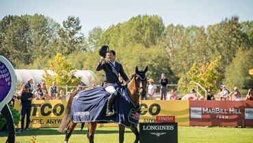 Conor Swail and Flower strike again to win $135,600 Longines FEI World Cup at Thunderbird Show Park