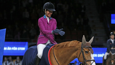 Luciana Diniz rushes to victory in Friday's main class in Gothenburg