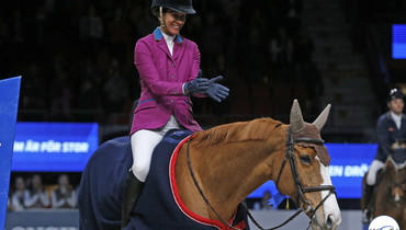 Luciana Diniz rushes to victory in Friday's main class in Gothenburg