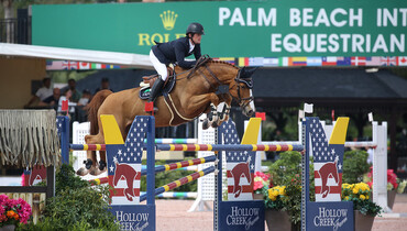 Kenny and new mount Babalou 41 capture Hollow Creek Farm 1.50m National Grand Prix at WEF