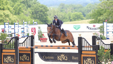 Brianne Goutal-Marteau and Fineman blaze to victory in Upperville Speed Stakes