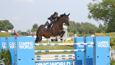 Margie Engle and Dicas continue winning ways at Great Lakes Equestrian Festival with Grand Traverse Grand Prix victory
