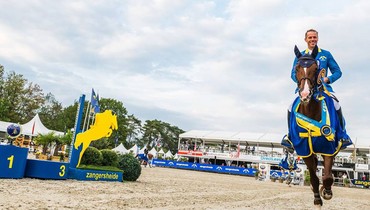 Take a Chance On Me Z wins the FEI Sires of the World at Zangersheide