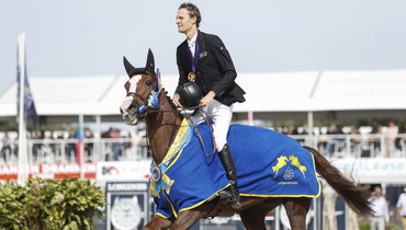 Gold for Mystic van 'T Hoogeinde at the FEI World Breeding Jumping Championships for 6-year-old horses