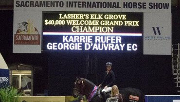 Karrie Rufer and Georgie D'Auvray EC take the blue at Sacramento International $40,000 FEI Welcome Grand Prix sponsored by Lasher's Elk Grove Dodge Ram