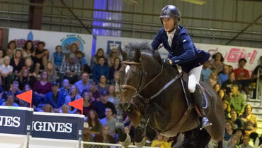 Richard Spooner and Arthos R race to the blue in Friday Night's Murieta Inn, Spa & Restaurant 1.45m FEI Class during Sacramento International World Cup™ Week