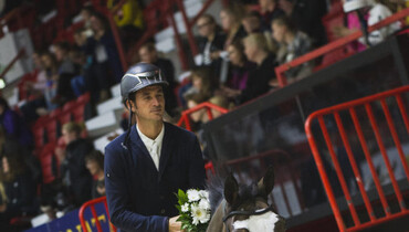 Steve Guerdat with Friday's biggest win at Helsinki International Horse Show