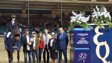 Zazou Hoffman and Samson II take the blue in the $100,000 Longines FEI Jumping World Cup™Del Mar presented by EQ International Real Estate