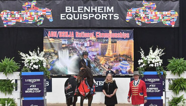 Nicole Shahinian-Simpson and Akuna Mattata fly to victory in the FEI 1.50 Las Vegas National Welcome Jumper Speed Classic