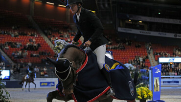 Johan-Sebastian Gulliksen on top in Friday’s 1,50m class in Gothenburg