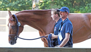 The riders ready for the individual final at the Longines FEI European Championships 2019