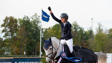 Uma O'Neill rides to the win in the CaptiveOne FEI 1.45m Welcome Class at Split Rock Jumping Tour's Columbus International