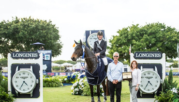 McLain Ward and Noche de Ronda earn a Valentine’s Day victory in the $213,300 Longines Grand Prix CSIO5* at Deeridge Farms