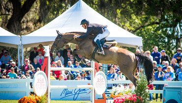 Andre Thieme wins the $36,600 Live Oak International CSI3* Longines world ranking class