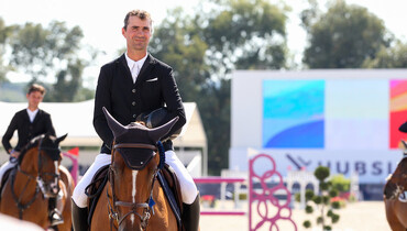 Nicolas Delmotte with a home win at Hubside Jumping