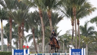 Karen Polle and Jet Run fly high in the $50,000 Palm Beach Equine Clinic 1.45m Grand Prix CSI2*
