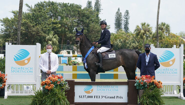 Easy like Sunday morning for Santiago Lambre, winning the $137,000 Palm Beach County Sports Commission Grand Prix CSI3* on Easy Girl