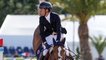 Simon Delestre and Chesall Zimequest on top at Hubside Jumping
