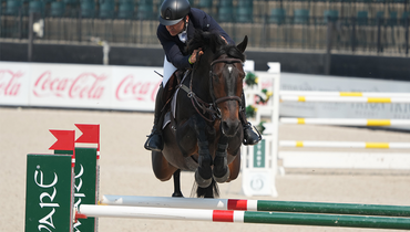 Santiago Lambre and Dingeman dash to win the $37,000 Horseware Ireland Welcome Stake CSI3*