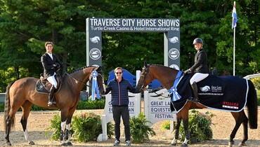 Samantha Schaefer and Dominic Gibbs tie for top honors in 36,600 Staller Shows Welcome Stake CSI2*