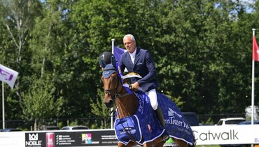 Dominique Hendrickx with a home win in the Ashford Farm Prize at CSI4* Sentower Park