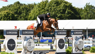 Nicky Galligan rides to top honors in the $75,000 Hampton Classic Grand Prix qualifier presented by Longines