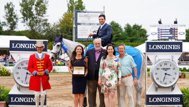 Daniel Bluman blazes to victory in the $300,000 Longines Hampton Classic Grand Prix presented by Land Rover