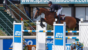 Mario Deslauriers and Bardolina 2 win the ATCO Queen Elizabeth II Cup at Spruce Meadows