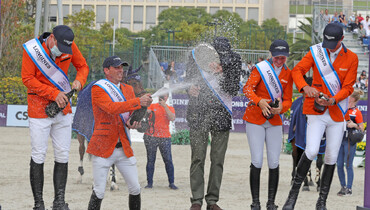 Champagne showers and celebrations as the Dutch team takes third title in Barcelona
