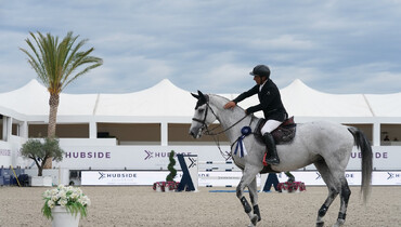 René Lopez and Stalognia win Friday's feature class at Hubside Jumping Grimaud