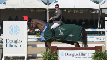 Shane Sweetnam races to the win in the $37,000 Douglas Elliman 1.45m Speed Class