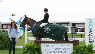 Adrienne Sternlicht leaves it all on the field for 1.50m victory