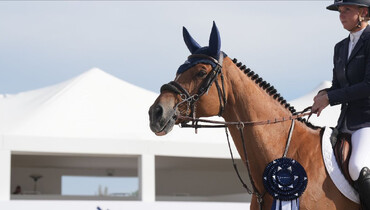 Jana Wargers and Limbridge on top at Hubside Jumping Grimaud
