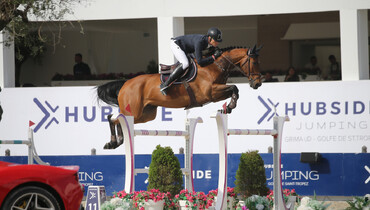 Max Kühner and Up Too Jacco Blue top Saturday's CSI5* 1.50m at Hubside Jumping