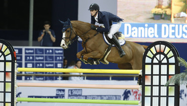 Daniel Deusser with Wednesday’s biggest win at the CHI Al Shaqab