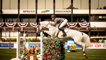 Matthew Sampson and Ebolensky win the Suncor Winning Round at the Spruce Meadows 'Masters'