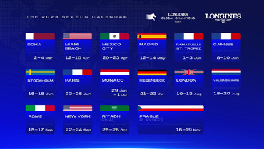 Longines Global Champions Tour announces 16-stage calendar for 2023